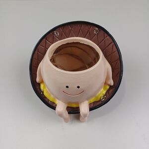 Charming Smiley Planter with Brown Hat